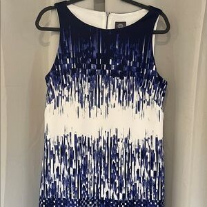 Elegant Blue and White Vince Camuto Women's Dress